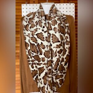 Cow Print Faux Fur Infinity Scarf